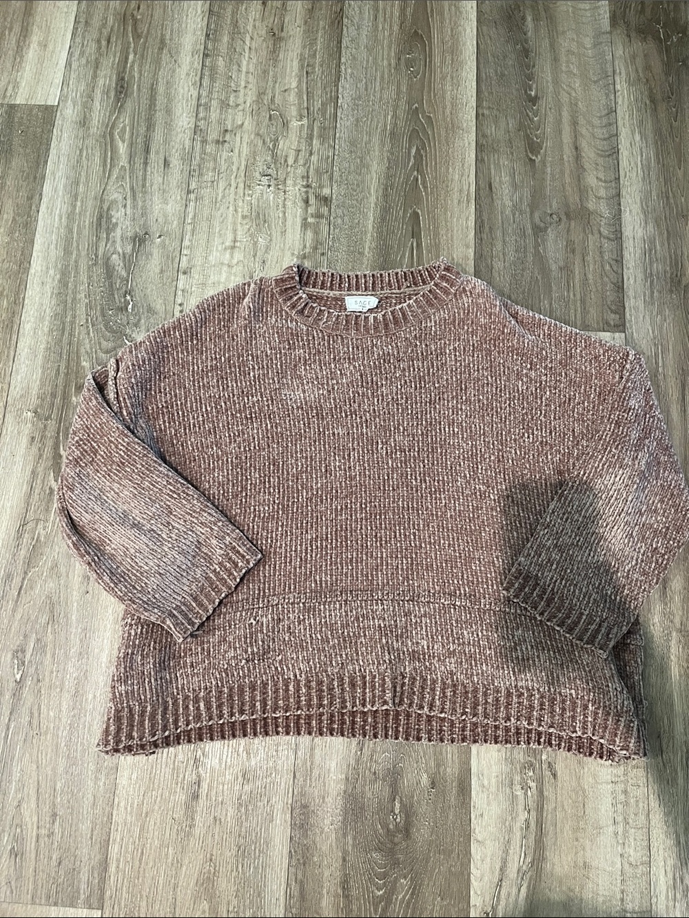 Sage Chenille Crewneck Sweater - Rose Taupe